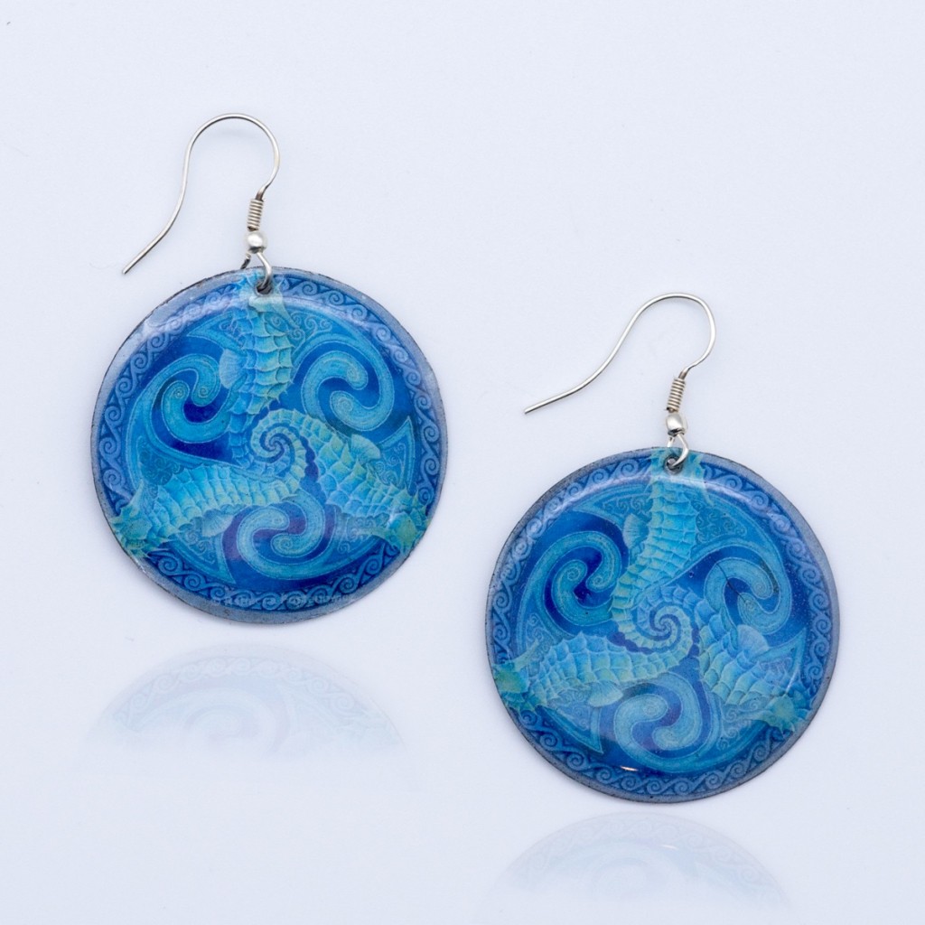 Boucle d'oreille Blue Triskell