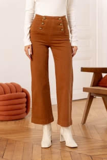 Pantalon à pont Victorine Camel