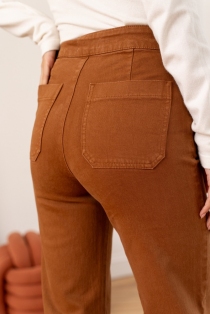 Pantalon à pont Victorine Camel